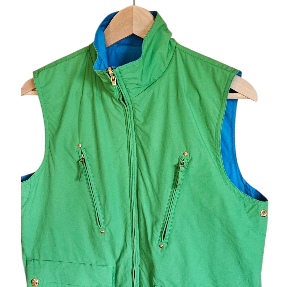 Ralph Lauren Bright Reversible Utility Vest Turquoise Blue Green Women's Medium
